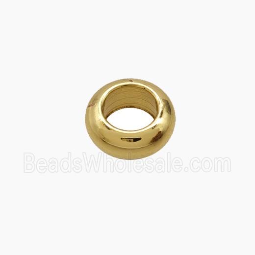 Copper Rondelle Beads Smooth Large Hole Gold Plated