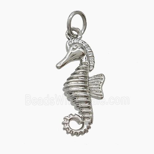 Copper Seahorse Pendant Platinum Plated