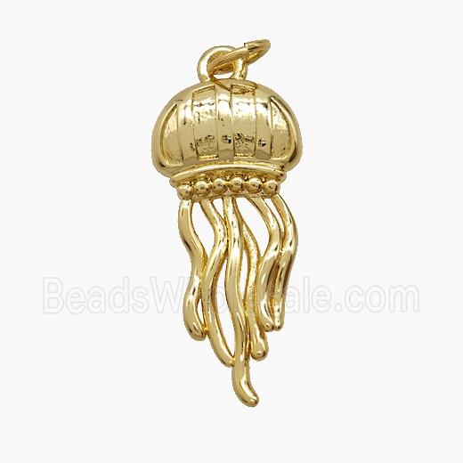 Copper Jellyfish Pendant 18K Gold Plated