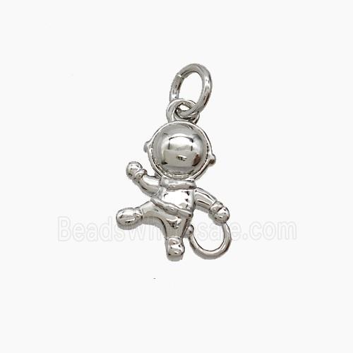 Copper Astronaut Pendant Platinum Plated
