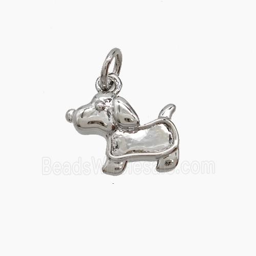 Copper Dog Pendant Platinum Plated