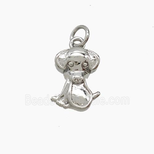 Copper Dog Pendant Platinum Plated