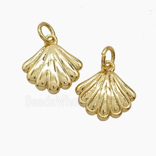 Copper Scallop Shell Pendant 18K Gold Plated