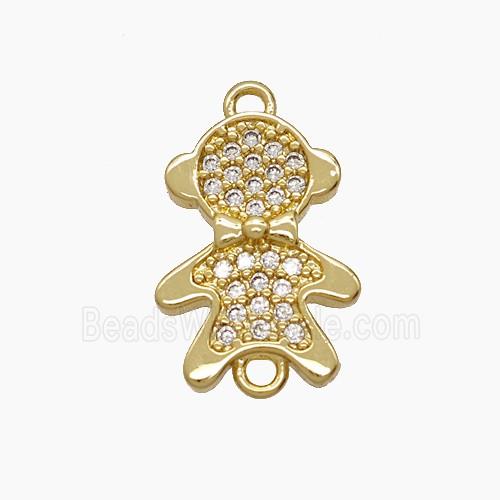 Copper Kids Connector Pave Zirconia 18K Gold Plated