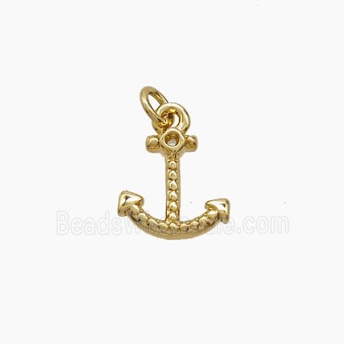 Copper Pendant Pave Zircon, Gold Plated