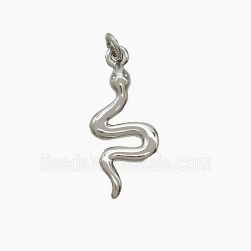 Copper Snake Pendant Platinum Plated