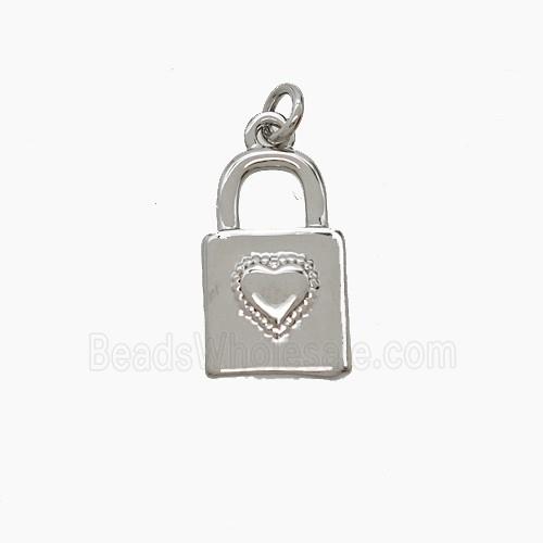 Copper Locket Pendant Heart Platinum Plated