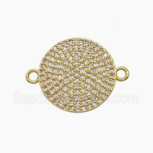 Copper Pendant Pave Zircon, Gold Plated