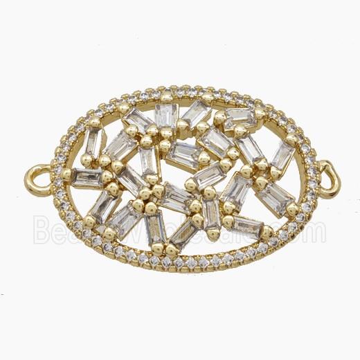 Copper Pendant Pave Zircon, Gold Plated