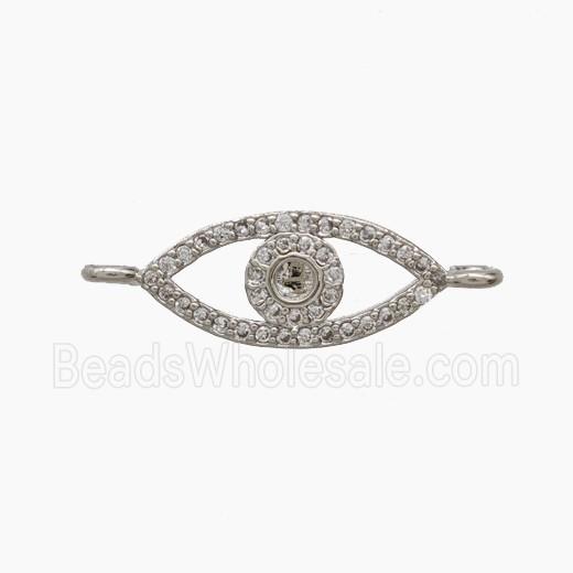 Copper Eye Connector Pave zirconia Platinum Plated