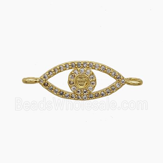 Copper Eye Connector Pave zirconia 18K Gold Plated