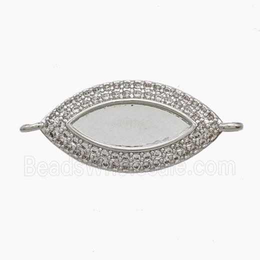 Copper Eye Connector Pave zirconia Platinum Plated
