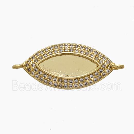Copper Eye Connector Pave zirconia 18K Gold Plated