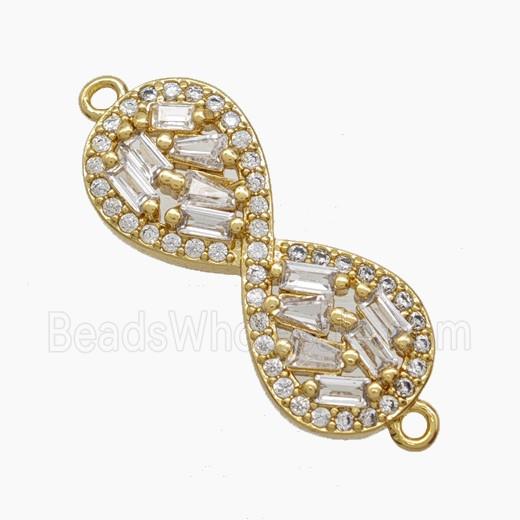 Copper Infinity Connector Pave Zirconia 18K Gold Plated