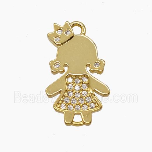 Copper Kids Girls Connector Pave Zirconia 18K Gold Plated