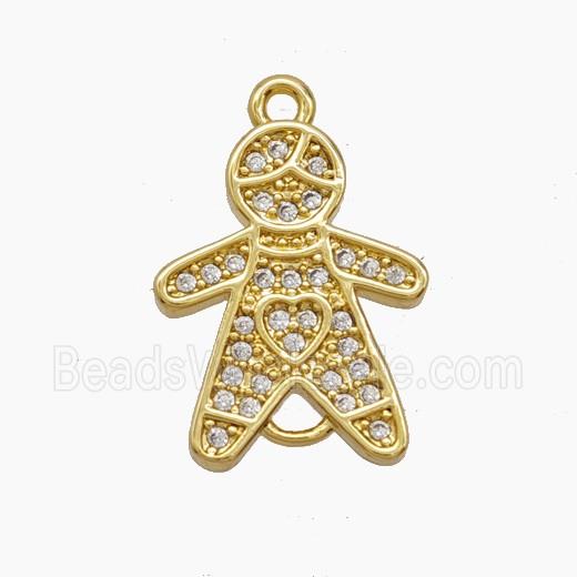 Copper Kids Boy Connector Pave Zirconia 18K Gold Plated