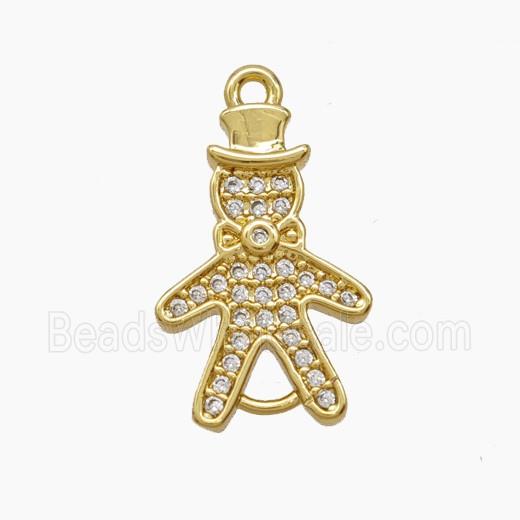 Copper Kids Boy Connector Pave Zirconia 18K Gold Plated