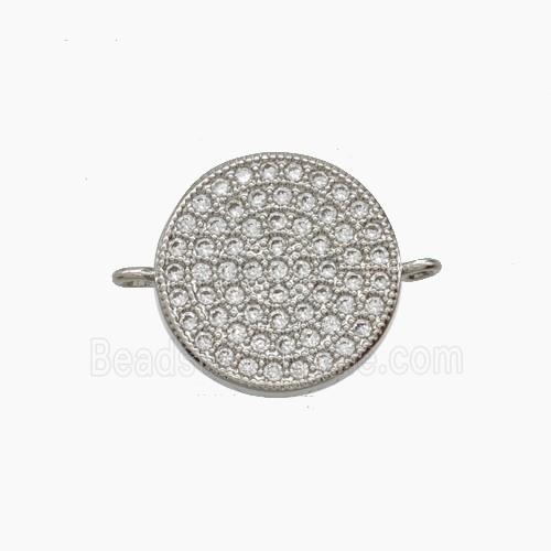 Copper Sun Connector Pave Zirconia Platinum Plated