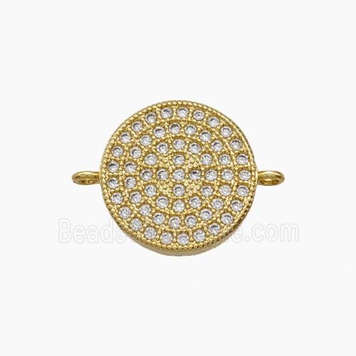 Copper Sun Connector Pave Zirconia 18K Gold Plated