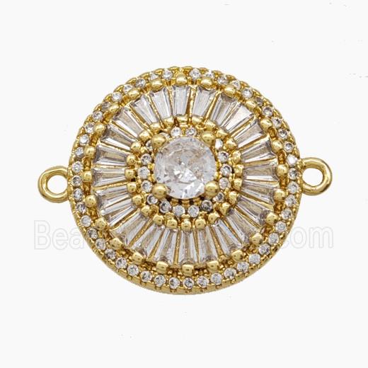 Copper Flower Connector Pave Zirconia 18K Gold Plated