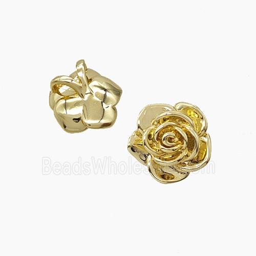 Copper Rose Flower Pendant Gold Plated