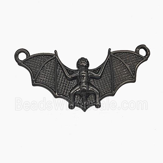 Halloween Bat Charms Copper Pendant 2loops Black Plated