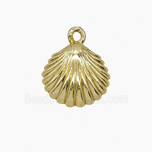 Copper Scallop Shell Pendant Gold Plated