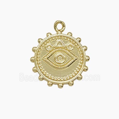 Copper Eye Pendant Circle Gold Plated