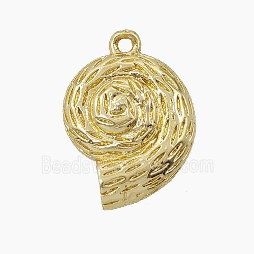 Copper Spiral Shell Pendant Gold Plated
