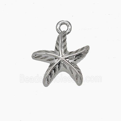 Copper Starfish Pendant Platinum Plated