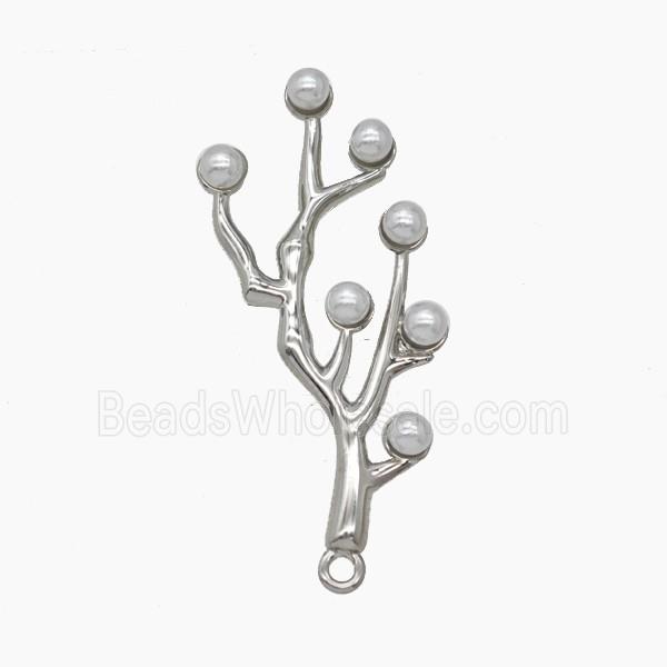 Copper Coral-Reef Pendant Pave Resin Platinum Plated