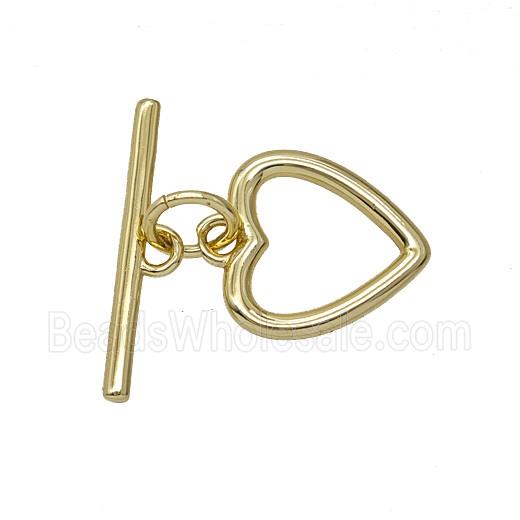 Copper Heart Toggle Clasp Gold Plated