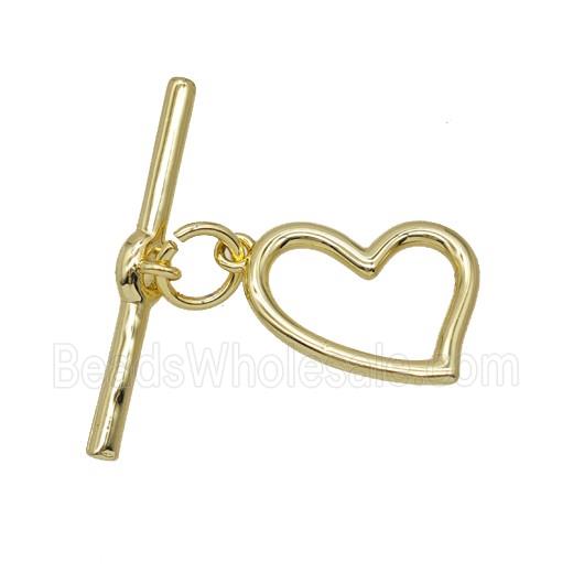 Copper Heart Toggle Clasp Gold Plated