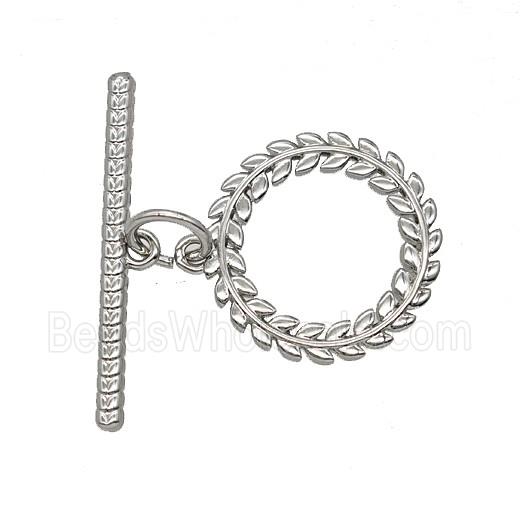 Copper Flower Toggle Clasp Platinum Plated