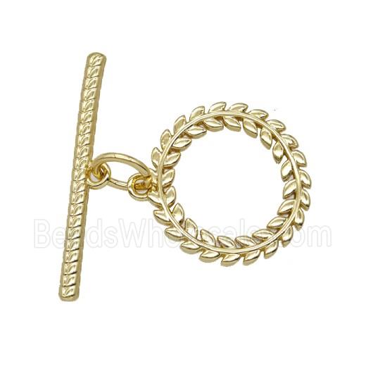 Copper Flower Toggle Clasp Gold Plated