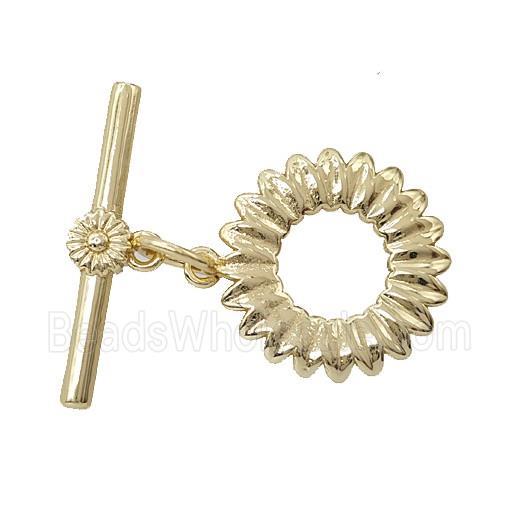 Copper Flower Toggle Clasp Gold Plated