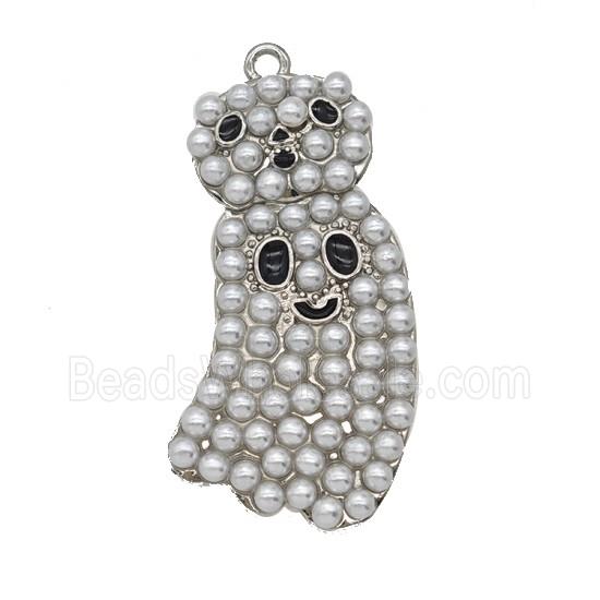 Halloween Ghost Charms Copper Pendant Pave Resin Platinum Plated
