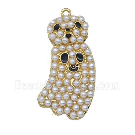 Halloween Ghost Charms Copper Pendant Pave Resin Gold Plated