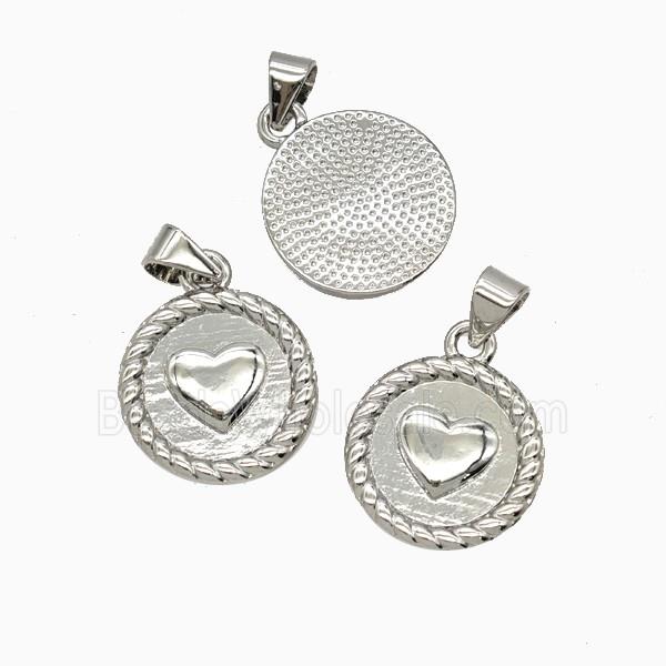 Copper Heart Pendant Platinum Plated