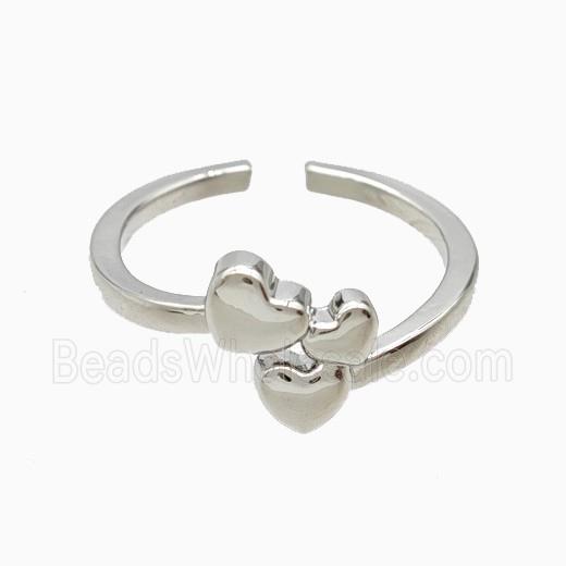 Copper Heart Rings Platinum Plated
