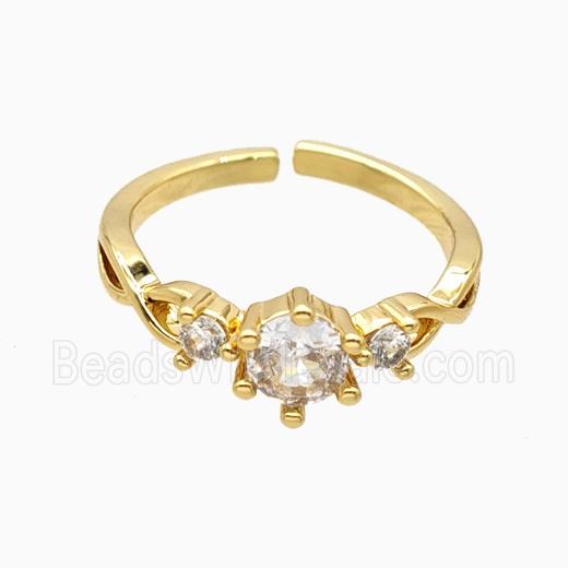 Copper Rings Pave Zirconia 18K Gold Plated