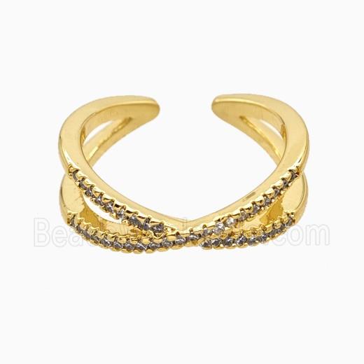 Copper Rings Pave Zirconia 18K Gold Plated