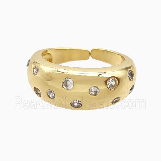 Copper Rings Pave Zirconia 18K Gold Plated
