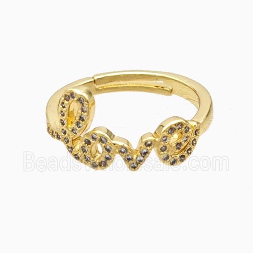 Copper Love Rings Pave Zirconia 18K Gold Plated