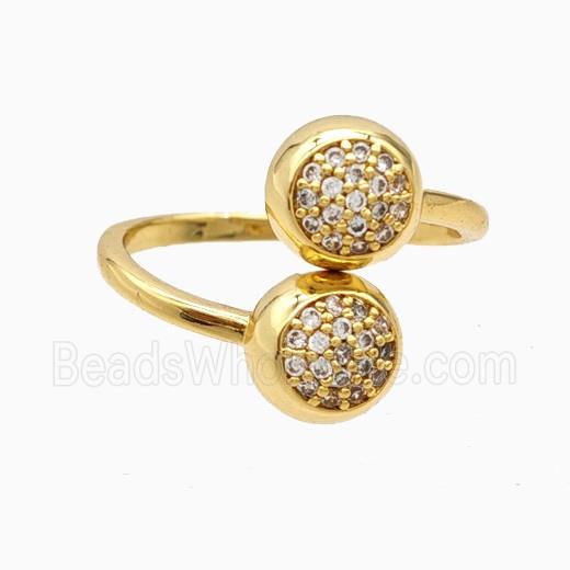 Copper Rings Pave Zirconia 18K Gold Plated