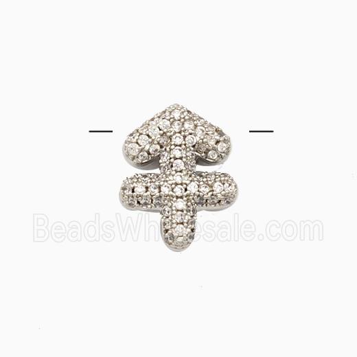 Copper Symbols Pendant Pave Zirconia Zodiac Sagittarius Platinum Plated
