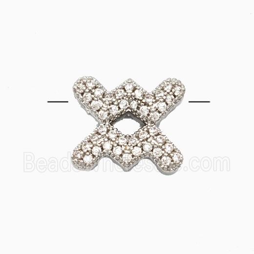 Copper Symbols Pendant Pave Zirconia Zodiac Aquarius Platinum Plated
