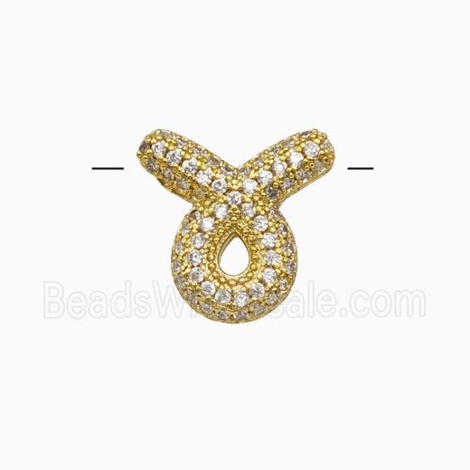 Copper Symbols Pendant Pave Zirconia Zodiac Taurus Gold Plated