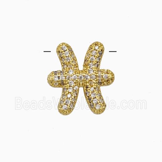 Copper Pendant Pave Zircon, Gold Plated