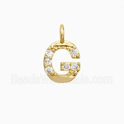 Copper Letter-G Pendant Pave Zirconia Gold Plated